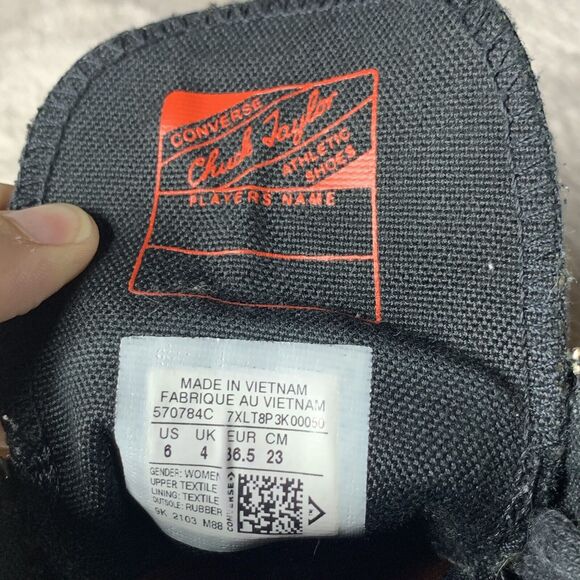 Converse All Star Chuck Taylor 70 High Kids 4 Speckled Black Crochet Knit Zip Up - Picture 9 of 10